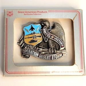Vintage operation desert storm belt buckle In Box.